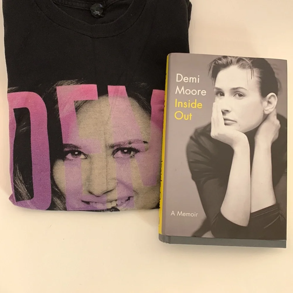 Demi Moore Bundle | Demi Tour Tee Shirt Hardcover Autobiography Book Inside Out! - Picture 1 of 13